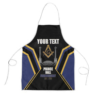 Personalized Prince Hall Freemasonry Apron Royal Blue Gold Masonic Geometric Legacy Graphic
