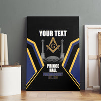 Personalized Prince Hall Freemasonry Canvas Wall Art Royal Blue Gold Masonic Geometric Legacy Graphic
