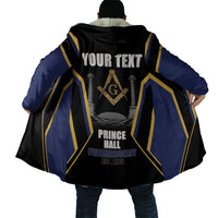 Personalized Prince Hall Freemasonry Cloak Royal Blue Gold Masonic Geometric Legacy Graphic