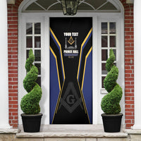 Personalized Prince Hall Freemasonry Door Cover Royal Blue Gold Masonic Geometric Legacy Graphic