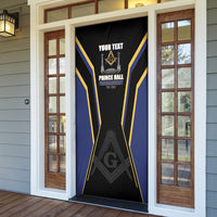 Personalized Prince Hall Freemasonry Door Cover Royal Blue Gold Masonic Geometric Legacy Graphic