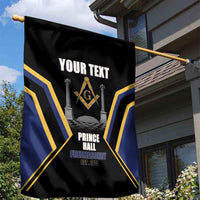 Personalized Prince Hall Freemasonry Garden Flag Royal Blue Gold Masonic Geometric Legacy Graphic