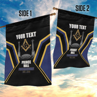Personalized Prince Hall Freemasonry Garden Flag Royal Blue Gold Masonic Geometric Legacy Graphic