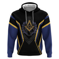 Personalized Prince Hall Freemasonry Hoodie Royal Blue Gold Masonic Geometric Legacy Graphic