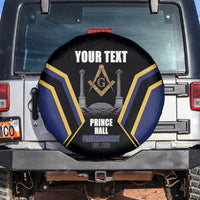 Personalized Prince Hall Freemasonry Spare Tire Cover Royal Blue Gold Masonic Geometric Legacy Graphic