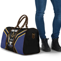 Personalized Prince Hall Freemasonry Travel Bag Royal Blue Gold Masonic Geometric Legacy Graphic