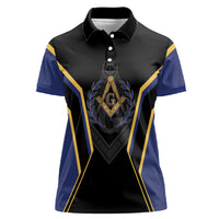 Personalized Prince Hall Freemasonry Women Polo Shirt Royal Blue Gold Masonic Geometric Legacy Graphic