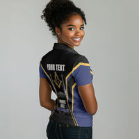 Personalized Prince Hall Freemasonry Women Polo Shirt Royal Blue Gold Masonic Geometric Legacy Graphic