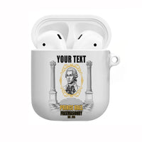 Personalized Prince Hall Freemasonry AirPods Case Masonic Square And Compass Vintage Gold Pillar Illustration