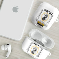 Personalized Prince Hall Freemasonry AirPods Case Masonic Square And Compass Vintage Gold Pillar Illustration