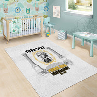 Personalized Prince Hall Freemasonry Area Rug Masonic Square And Compass Vintage Gold Pillar Illustration