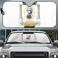 Personalized Prince Hall Freemasonry Auto Sun Shade Masonic Square And Compass Vintage Gold Pillar Illustration