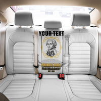 Personalized Prince Hall Freemasonry Back Car Seat Cover Masonic Square And Compass Vintage Gold Pillar Illustration