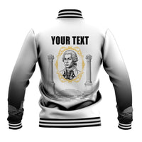 Personalized Prince Hall Freemasonry Baseball Jacket Masonic Square And Compass Vintage Gold Pillar Illustration