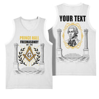 Personalized Prince Hall Freemasonry Basketball Jersey Masonic Square And Compass Vintage Gold Pillar Illustration