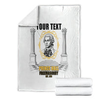 Personalized Prince Hall Freemasonry Blanket Masonic Square And Compass Vintage Gold Pillar Illustration