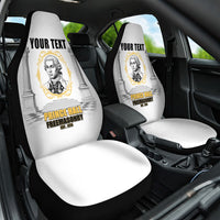 Personalized Prince Hall Freemasonry Car Seat Cover Masonic Square And Compass Vintage Gold Pillar Illustration