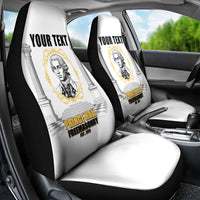 Personalized Prince Hall Freemasonry Car Seat Cover Masonic Square And Compass Vintage Gold Pillar Illustration