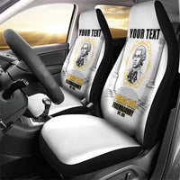 Personalized Prince Hall Freemasonry Car Seat Cover Masonic Square And Compass Vintage Gold Pillar Illustration