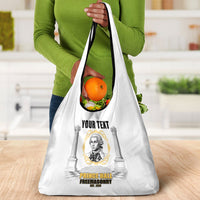 Personalized Prince Hall Freemasonry Grocery Bag Masonic Square And Compass Vintage Gold Pillar Illustration