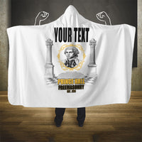 Personalized Prince Hall Freemasonry Hooded Blanket Masonic Square And Compass Vintage Gold Pillar Illustration