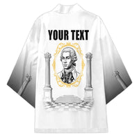 Personalized Prince Hall Freemasonry Kimono Masonic Square And Compass Vintage Gold Pillar Illustration