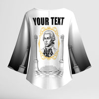 Personalized Prince Hall Freemasonry Kimono Sleeve Blouse Masonic Square And Compass Vintage Gold Pillar Illustration