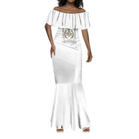Personalized Prince Hall Freemasonry Mermaid Dress Masonic Square And Compass Vintage Gold Pillar Illustration