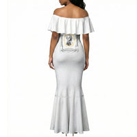 Personalized Prince Hall Freemasonry Mermaid Dress Masonic Square And Compass Vintage Gold Pillar Illustration