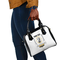 Personalized Prince Hall Freemasonry Shoulder Handbag Masonic Square And Compass Vintage Gold Pillar Illustration