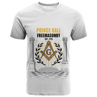 Personalized Prince Hall Freemasonry T shirt Masonic Square And Compass Vintage Gold Pillar Illustration