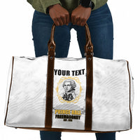 Personalized Prince Hall Freemasonry Travel Bag Masonic Square And Compass Vintage Gold Pillar Illustration