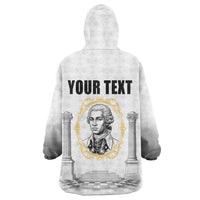 Personalized Prince Hall Freemasonry Wearable Blanket Hoodie Masonic Square And Compass Vintage Gold Pillar Illustration