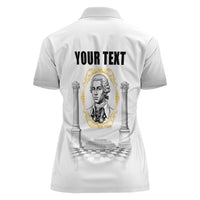 Personalized Prince Hall Freemasonry Women Polo Shirt Masonic Square And Compass Vintage Gold Pillar Illustration