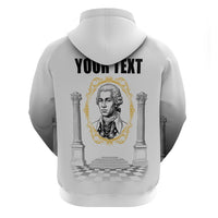 Personalized Prince Hall Freemasonry Zip Hoodie Masonic Square And Compass Vintage Gold Pillar Illustration