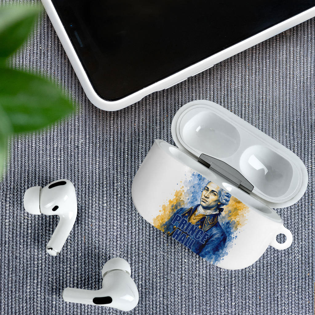 Prince Hall Freemasonry AirPods Case Square And Compass Letter G Watercolor Portrait Art