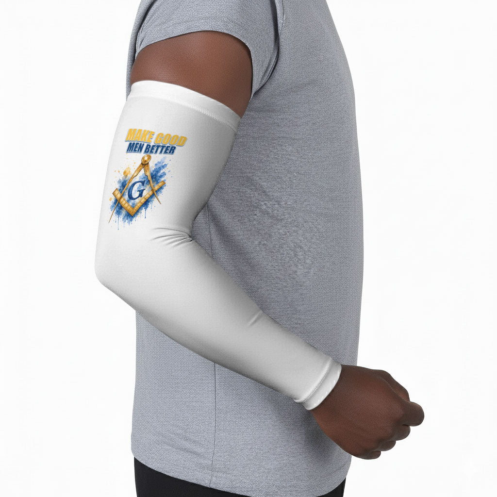 Prince Hall Freemasonry Arm Sleeves Square And Compass Letter G Watercolor Portrait Art