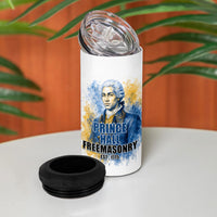 Prince Hall Freemasonry 4 in 1 Can Cooler Tumbler Square And Compass Letter G Watercolor Portrait Art