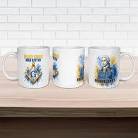 Prince Hall Freemasonry Ceramic Mug Square And Compass Letter G Watercolor Portrait Art