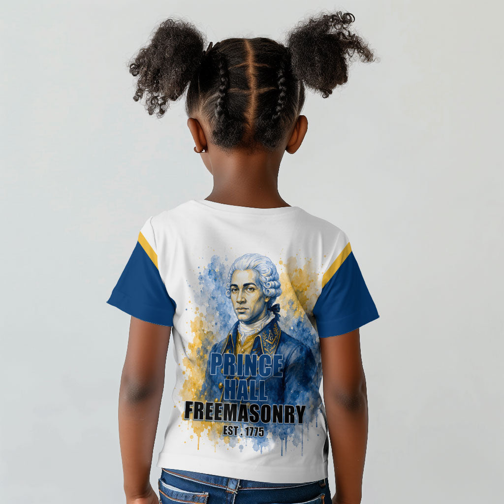 Prince Hall Freemasonry Kid T shirt Square And Compass Letter G Watercolor Portrait Art