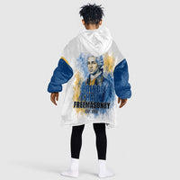 Prince Hall Freemasonry Kid Wearable Blanket Hoodie Square And Compass Letter G Watercolor Portrait Art