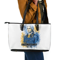 Prince Hall Freemasonry Leather Tote Bag Square And Compass Letter G Watercolor Portrait Art