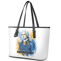 Prince Hall Freemasonry Leather Tote Bag Square And Compass Letter G Watercolor Portrait Art