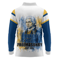 Prince Hall Freemasonry Long Sleeve Polo Shirt Square And Compass Letter G Watercolor Portrait Art