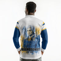 Prince Hall Freemasonry Long Sleeve Polo Shirt Square And Compass Letter G Watercolor Portrait Art