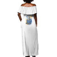 Prince Hall Freemasonry Off Shoulder Maxi Dress Square And Compass Letter G Watercolor Portrait Art