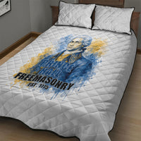 Prince Hall Freemasonry Quilt Bed Set Square And Compass Letter G Watercolor Portrait Art