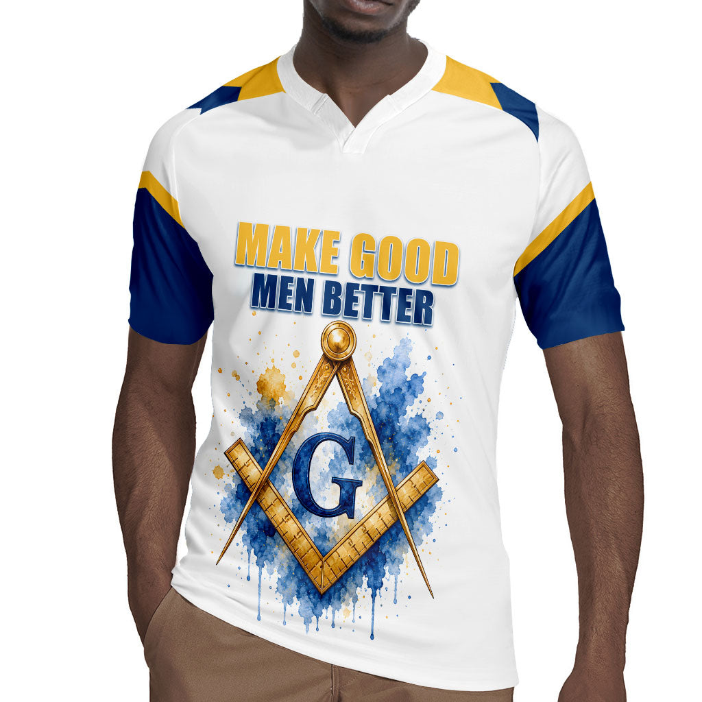 Prince Hall Freemasonry Rugby Jersey Square And Compass Letter G Watercolor Portrait Art