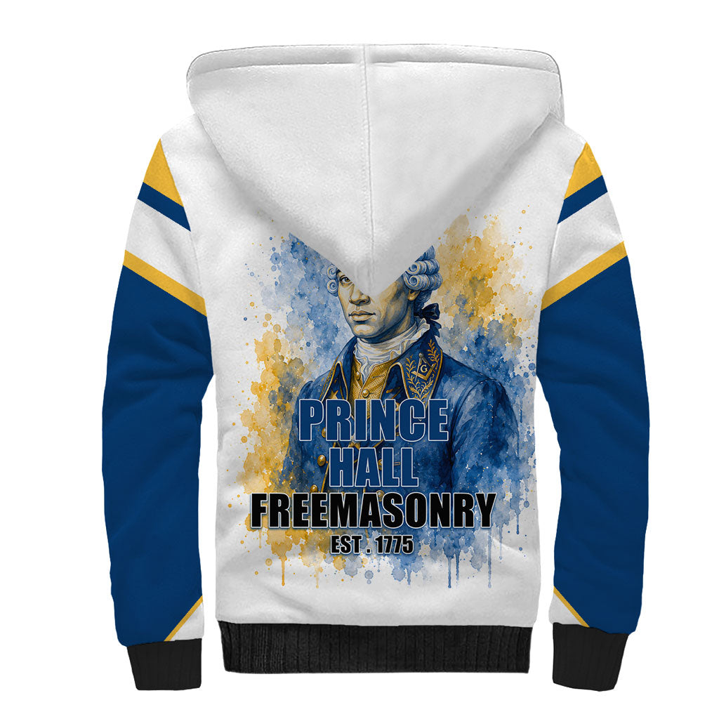 Prince Hall Freemasonry Sherpa Hoodie Square And Compass Letter G Watercolor Portrait Art