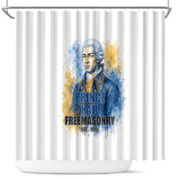 Prince Hall Freemasonry Shower Curtain Square And Compass Letter G Watercolor Portrait Art